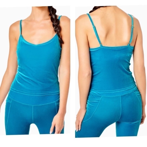 NWT 2 pc Set Lilly Pulitzer Teal Cassis Luxetic Tank & Hi-rise Weekender Legging - Picture 3 of 15